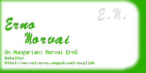 erno morvai business card